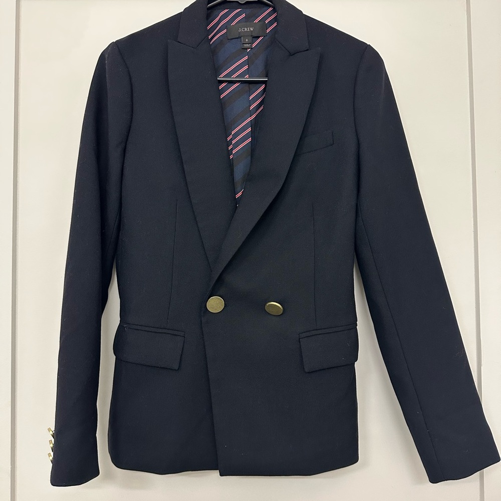 J. Crew Midnight Blue Double-Breasted Blazer